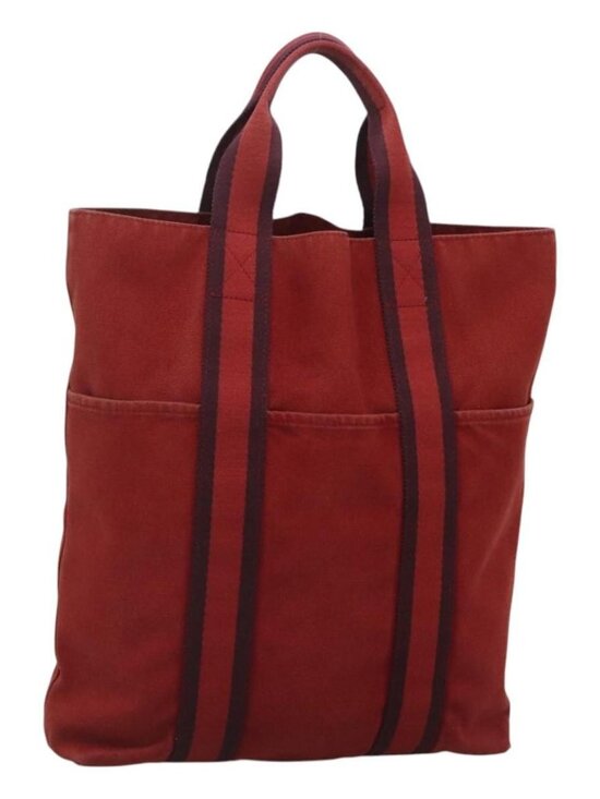Hermes Handbags - HERMES Fourre Tout Cabas Tote Bag Canvas Red Auth ti3109